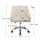 360˚ Swivel Shell Chair, Velvet Adjustable Armchair with Backrest and 5 Wheels, Modern Upholstered Leisure Home Office Desk Chair for Living Room Bedroom Study Room, Beige