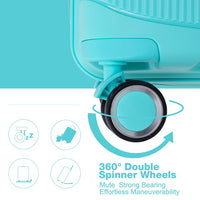 3-Piece PP Luggage Sets(20/24/28in), Expandable Lightweight Hardshell Suitcase with TSA Lock, Divider and Interior Organizer, 360° Double Spinner Wheels, Lake Blue