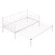 Twin Size Daybed with Trundle,Metal Daybed Frame with Slats Support,Dual-use Platform Bed for Child Teens Adults, No Box Spring Needed, Pink