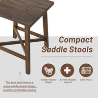 4-Piece Bar Table Set with 3 Stools, Farmhouse Wood Counter Height Dining Table Set with 60" Console Kitchen Table and Chairs, Home Bar Pub Breakfast Set, for Small Places, Dining Room, Walnut