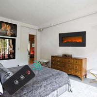 Electric Fireplace - 42 Inch Faux Fireplace with Flame Wall Hanging Installation - Remote Control Operated, Safe for Daily Use Wide Wall Mount Heater