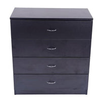 4-Drawer Dresser, Modern Chest with Wide Storage Space Functional Organizer with Particle Board Frame, Suitable for The Bedroom, Living Room, Kid’s Room (Black)