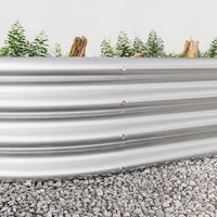 Galvanized Raised Garden Bed Metal Planter Raised Garden Boxes Outdoor, Oval Large Metal Raised Garden Beds for Vegetables, Flowers, Herbs (27cubic feet)