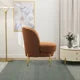Modern Accent Chair Armchair, Sherpa Upholstered Barrel Chair with Golden Legs, 28.4"W Comfy Lounge Chair Single Sofa Armchair Club Chair for Living Room Bedroom Office Dorm Room, Camel