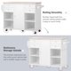 Kitchen Island Cart with Spacious Tabletop and 4 Locking Wheels, 52.8" Large Kitchen Trolley Cart with 4 Drawers, 1 Door and Adjustable Shelves, Spice Rack Towel Rack Rolling Kitchen Island Cart White