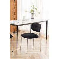 Dining Chairs Set of 2, Mid Century Modern Upholstered Side Chairs with Metal Legs, Accent Kitchen Chair with Soft Velvet Seat Backrest for Living Room Chair for Vanity, Makeup, Leisure, Black