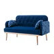 Twin Accent Loveseat Sofa Mid Century Modern Velvet Sofa Couch with Pillows Metal Feet Sofa Vintage for Small Space for Living Room Bedroom Navy