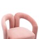 Modern Velvet Dining Chairs Set of 2, Upholstered Barrel Side Chairs Kitchen Armchair Accent Dining Chair, Comfy Vanity Chairs with Open-Back and 3 Legs, for Living Room/Dining Room/Bedroom, Pink