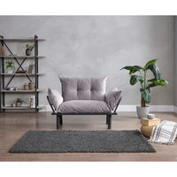 Futon Sofa Bed, Lounge Memory Foam Sleeper Couch for Living Room, Convertible Modern Chenille Sofa for Compact Living Spaces, 49" W (Gray)