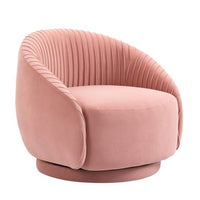 Swivel Velvet Barrel Chair, Embossing Fleece Upholstered Round Accent Sofa Chair,Tufted Velvet 360 Degree Swivel Leisure Arm Chair for Nursery, Living Room, Hotel, Bedroom, Office, Lounge