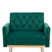Accent Chair,Modern Armchair Leisure Single Sofa with Rose Gold Feet,Comfy Single Sofa Chair Side Chair with Backrest,Upholstered Tufted Reading Chair Club Chair for Living Room Bedroom Office,Green