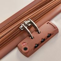 New Model Expandable Luggage Sets, ABS Hardshell 3pcs Luggage with TSA Lock, Hardside, Spinner Wheels, 20''24''28''Lightweight Durable Suitcase sets, Beige+Brown