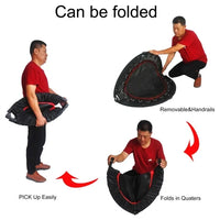Mini Trampoline 40" Foldable, Fitness Rebounder with Adjustable Foam Handle, Exercise Trampoline for Adults Indoor/Garden Workout Max Load 330lbs