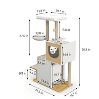Wood Cat Tree Tower, Cat Furniture with Furry Ball, Scratching Pads, Large Storage Space, Cat Scratching Posts, Kittens Pet Play House for Indoor Cats (5.0) 5 stars out of 2 reviews 2 reviews