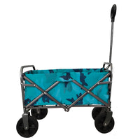 Portable Beach Trolley Cart 200 LBS Capacity, Folding Wagon Garden Cart with 4 Universal Wheels, Collapsible Wagon Cart with 4 Universal Wheels for Shopping Park Picnic, Beach Trip, Camping, Navy Blue