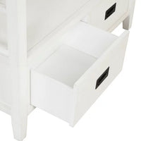 36" Modern Farmhouse Console Table, Wood Entryway Table with 4 Drawers and 1 Shelf, Sofa Table Side Table with Thick Table Top for Living Room, Hallway and Bedroom, Easily Assembly, Antique White