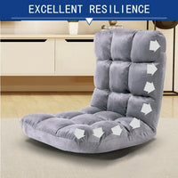 Indoor 5-Position Adjustable Floor Chair with Back Support,Folding Padded Gaming Sofa Chair,Lounge Chair for Adults Video Gaming,Meditation,Reading,Grey