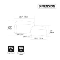 TRIPLE TREE 29.9"W Modern Upholstered Storage Ottoman Set of 2,Shoe Changing Stool with Adjustable Metal Legs,Faux Fur Foot Stool with Wood Frame,Coffee Side Table with Reversible Lid for Living Room,Ivory