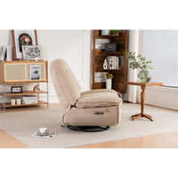 Power Recliner with 270 Degrees Swivel Glider, Modern Sofa Chair with USB Interfaces and Mobile Phone Holders, Swivel Glider Chair for Living Room, Bedroom, Camel