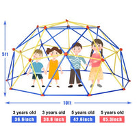 Climbing Dome for Kids 10FT, Geometric Dome Climber Play Center with Rust & UV Resistant , Supporting 1000lbs, Kids Jungle Gym Playground Indoor/Outdoor with Much Easier Assembly