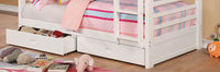 Triple Tree Twin Over Twin Transitional Bunk Bed With Two Drawers And Attached Ladder, White