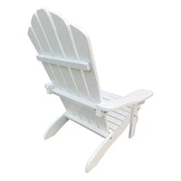 Kids Adirondack Lawn Chairs with Wide Armrest and Wood Frame, Foldable Lounge Chair with Adjustable Backrest, Plastic Chairs with Curved Seat for Patio, Deck, Yard, Garden, White