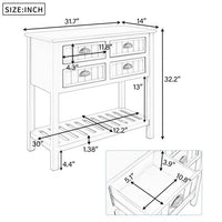 Console Table Buffet Sideboard with Bottom Shelf and 4 Drawers, Wood Sofa Table Accent Storage Cabinet Entryway Storage Cabinet Buffet Table for Living Room Bedroom Hallway Kitchen, Espresso