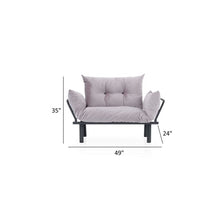 Futon Sofa Bed, Lounge Memory Foam Sleeper Couch for Living Room, Convertible Modern Chenille Sofa for Compact Living Spaces, 49" W (Gray)