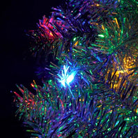 6ft Bendable Halloween Christmas Tree, White Halloween Tree, Bent Christmas Tree with 900 Lush Branch Tips and 300 LED Lights, Grinch Style, for Xmas Holiday Home Decorations