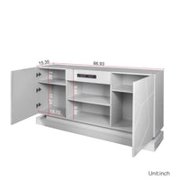 66.9" LED TV Stand with Bluetooth Speaker, Entertainment Center with 2-Door Storage Cabinets and Open Shelves, Media Console Table suit for up to 65 Inch TVs,for Living Room Bedroom Office