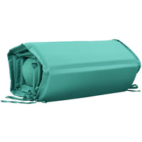 Patio Wicker Sun Lounger, PE Rattan Foldable Chaise Lounger with Removable Cushion and Bolster Pillow(Blue)