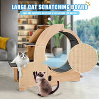 Cat Sports Running Wheel,Cat Exercise Wheel Wood Climbing Frame,Cat Litter Fitness Wheel,Oversized Roller Cat Indoor Activity Center,Large(Right)