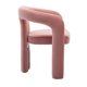 Modern Velvet Dining Chairs Set of 2, Upholstered Barrel Side Chairs Kitchen Armchair Accent Dining Chair, Comfy Vanity Chairs with Open-Back and 3 Legs, for Living Room/Dining Room/Bedroom, Pink