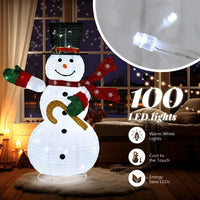 4ft Lighted Pop-Up Snowman,Large Christmas Holiday Decoration with 100 LED Lights,Top Hat,Scarf,Pop-up Snowman Ornaments for Outdoor Lawn Yard Xmas Decor