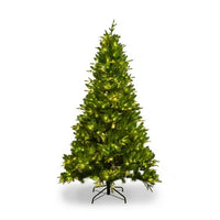 7.5ft Christmas Tree Pre-Lit, Artificial Christmas Tree with 400 LED Lights and Realistic Branches with 1685 Tips, Hingeless Spruce Xmas Tree for Home, Office, Party Decoration