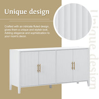 Modern Storage Cabinet, Wooden Sideboard with Metal Handles and Ample Storage Space, Wide Console Table with Smooth Tabletop Surface and Solid Legs for Living Room,Entryway,Hallway, White