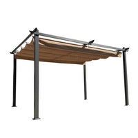 13x10 Ft Outdoor Retractable Pergola with Shade Canopy,Patio Gazebo with Adjustable Sliding Sun Shade Canopy, Heavy-Duty Steel Frame,Patio Furniture Set for Garden Porch Backyard