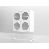 Sideboard Buffet Cabinet,47.2"H Storage Cabinet Kitchen Buffet,Stylish Metal Pantry Cabinet with 2 Mesh Doors,Accent Storage Cabinet with Adjustable Shelves for Office Dining Room Living Room,White