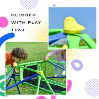 Climbing Dome, Kids Climbing Dome with Slide Set Jungle Gym for 1+ Years Old, 6ft Geometric Playground Dome Climber Play Equipment with 4.6ft Wave Slide, Rust & UV Resistant Steel Supporting 800 LBS