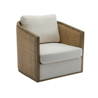 360 Degree Swivel Leisure Arm Chair with Seat Cushion for Office, Lounge, Velvet Swivel Barrel Chair with Throw Pillow, Upholstered Swivel Round Accent Sofa Chair, Weight Capacity 300 Pounds, Beige