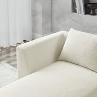Sectional Sofa Couch, L Shape Sectional Sofa with Right Side Chaise and Ottoman, Modular Sofa for Living Room, DIY Combination, Loop Yarn Fabric, Beige
