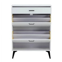 Shoe Cabinet with 2 Flip Drawers for Entryway, Modern Shoe Rack Shoe Organiazer with Drawer, Shoe Storage Cabinet, White (31.49*9.44*43.30 inches)
