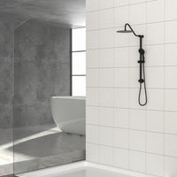 10 Inch Shower System with 5 Function Rain Hand Shower, 26.3" Slide Bar Shower Head Combo, Matte Black