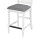 5-Piece Wood Counter Height Kitchen Furniture Set with 4 Upholstered Chairs,Mid-Century Farmhouse Dining Table Set,Dining Table with 2 Storage Drawers and Turned Legs (White)