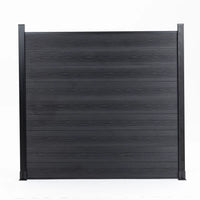 Black Fence, 6 FT* 6 FT Outdoor Garden Fence Wood Plastic Composite Fence with Protective Film, Privacy Fence Screen for Commercial and Residential, 9-Piece Set