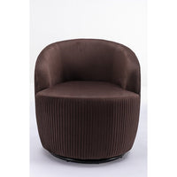 Swivel Barrel Chair,Velvet Accent Chair, Upholstered Comfy Side Corner Sofa Chair,Leisure Lounge Singe Round Sofa Armchair for Living Room,Nursery,Bedroom,Office, Lounge,Chocolate