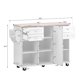 Kitchen Island Cart with Spacious Tabletop and 4 Locking Wheels, 52.8" Large Kitchen Trolley Cart with 4 Drawers, 1 Door and Adjustable Shelves, Spice Rack Towel Rack Rolling Kitchen Island Cart White