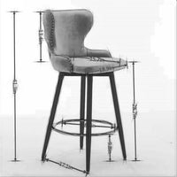Swivel Bar Stools Set of 2, Self-righting Counter Height Bar Chairs with Gold Footrest & Black Metal Legs, Leathaire Fabric Upholstered Dining Chairs with Nailhead Trim for Kitchen Island, Orange