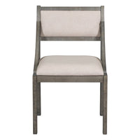 Dining Chairs Set of 2, Retro Upholstered Dining Chairs with Solid Wood Frame and Curved Armrest, Mid-Century Accent Chairs Side Chairs with Hollow Back for Living Room Bedroom Kitchen, Gray
