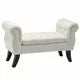 40"Storage Bench for Bedroom,End of Bed Bench with Rolled Arms,Velvet Button Tufted Storage Bench Sofa Stool with Nailhead,Long Storage Bench Ottoman Bench for Entryway Living Room,Beige